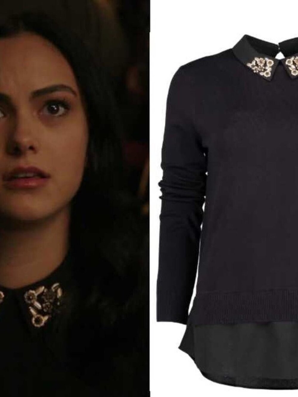 Ted Baker Helane Black Embellished Peter Pan Collar Jumper Size 4
